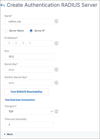 RADIUS TCP transport
