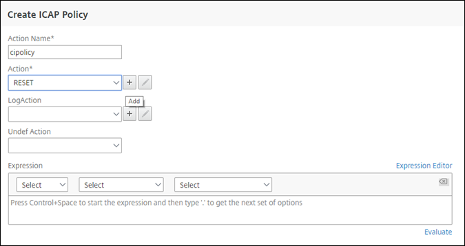 Add content inspection policy action
