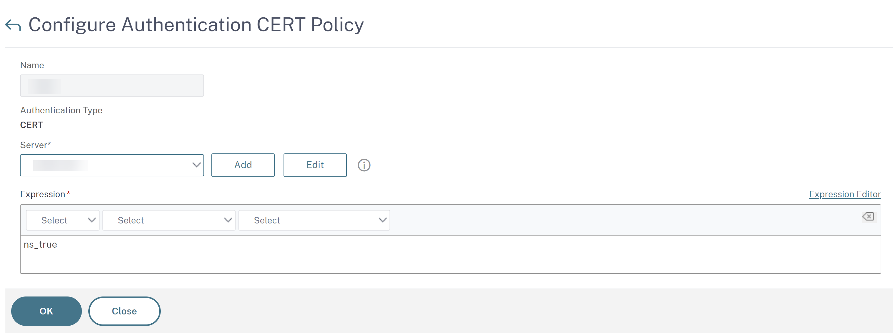 Configure client certificate policy
