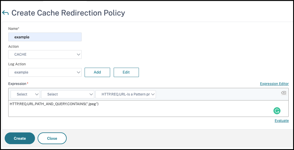 Cache redirection with simple expression