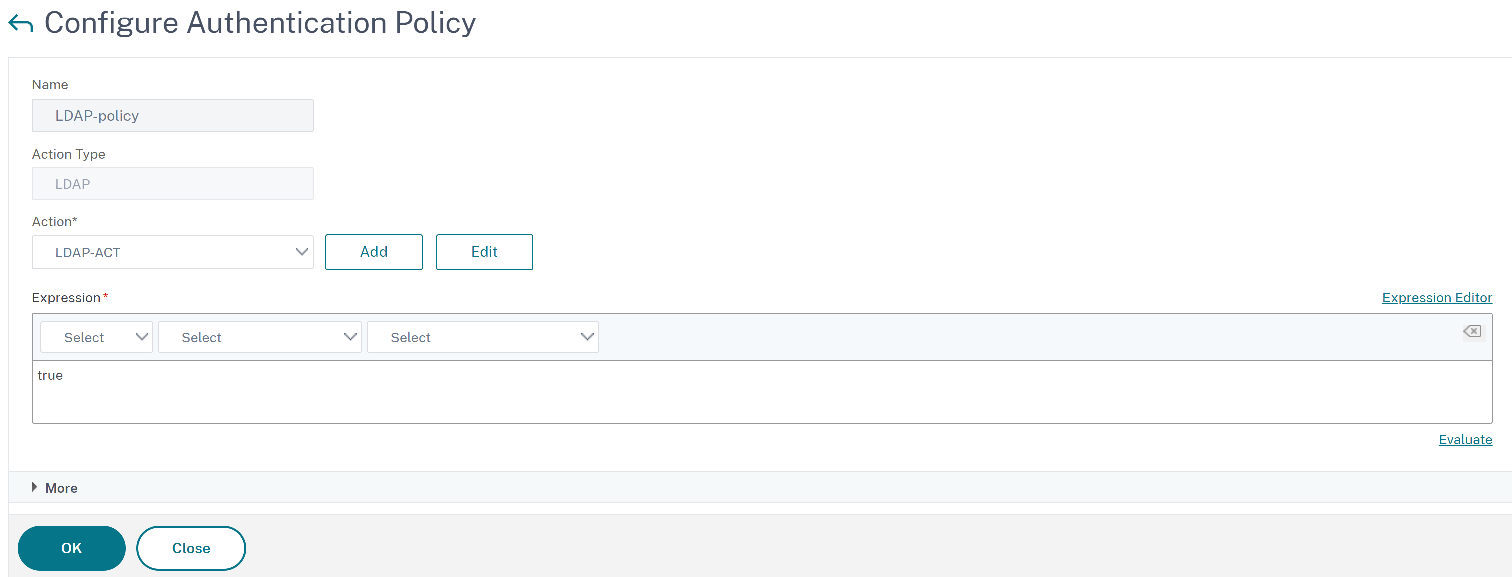 Configure an advanced authentication policy