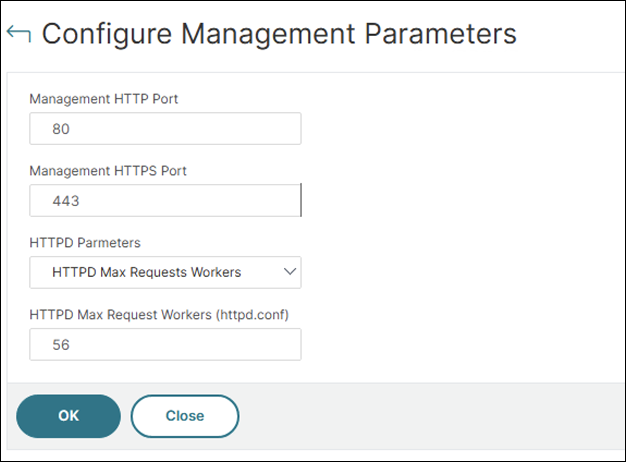 Configure httpd parameters