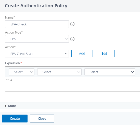 Click to add a policy