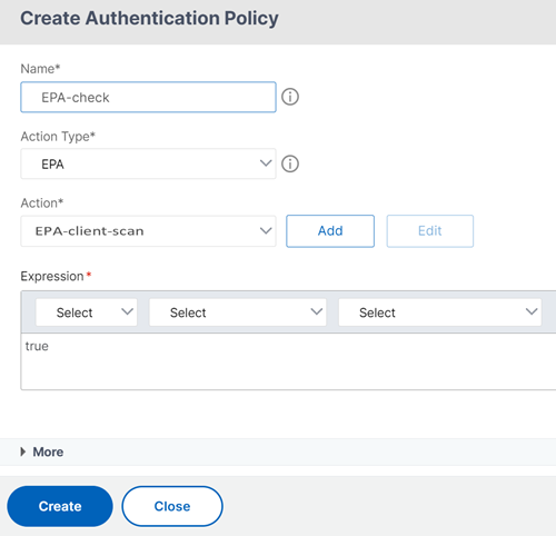 Click to add a policy