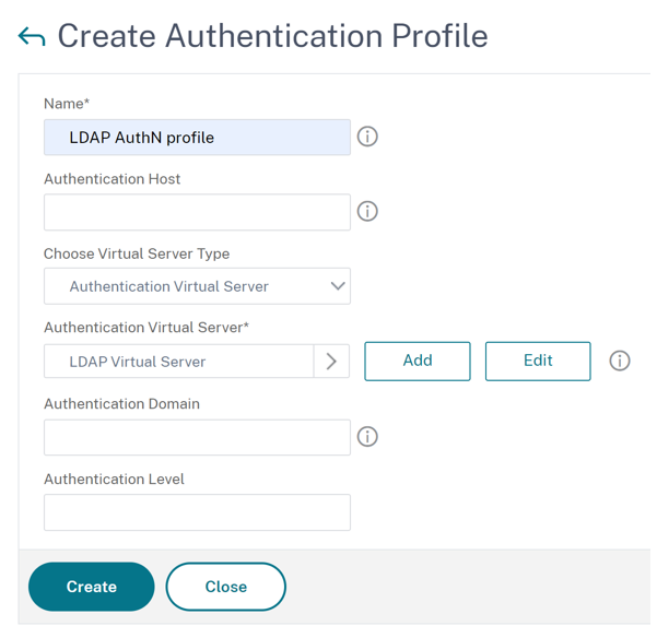 Create authentication profile