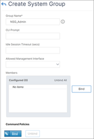 Create user group and assign privileges