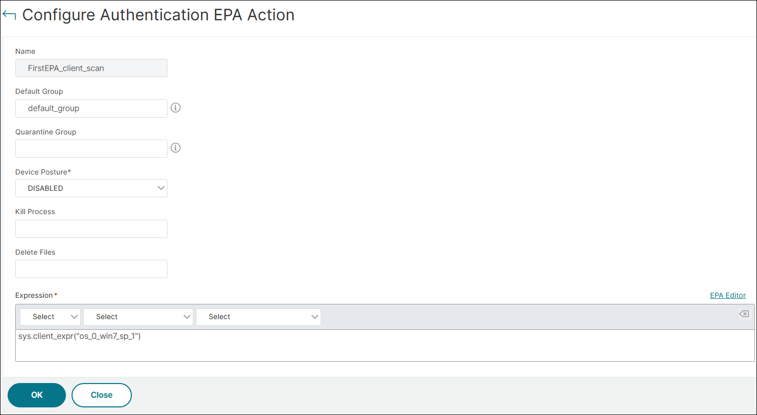 Create first EPA scan