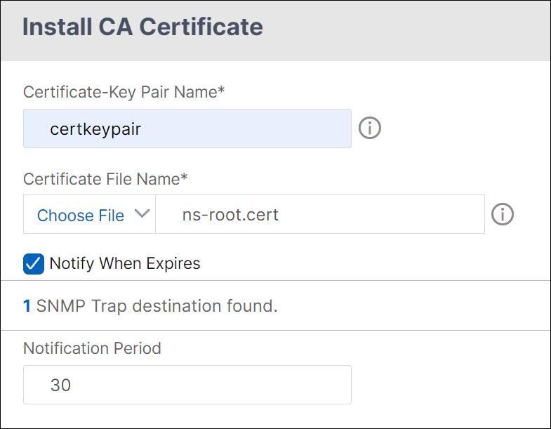 Install CA certificate
