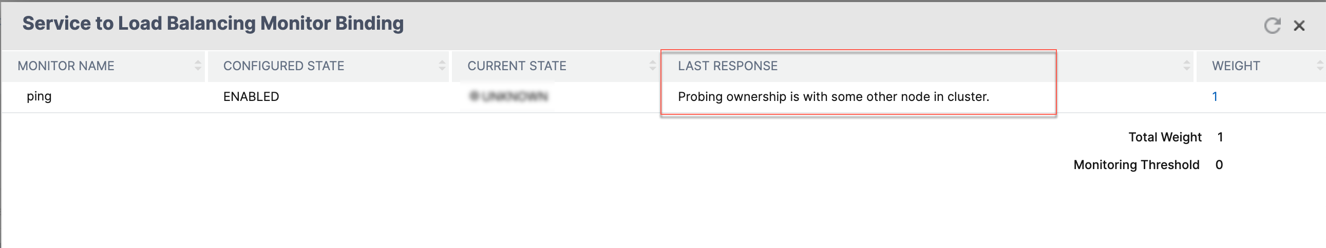 Last response column in service-monitor binding page for service