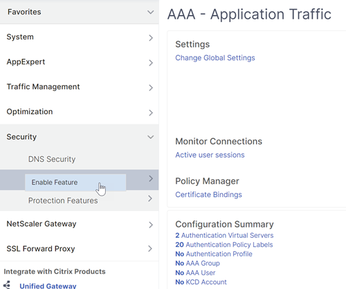 Enable feature