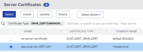 Select server certificate2