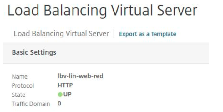 Load balancing virtual server
