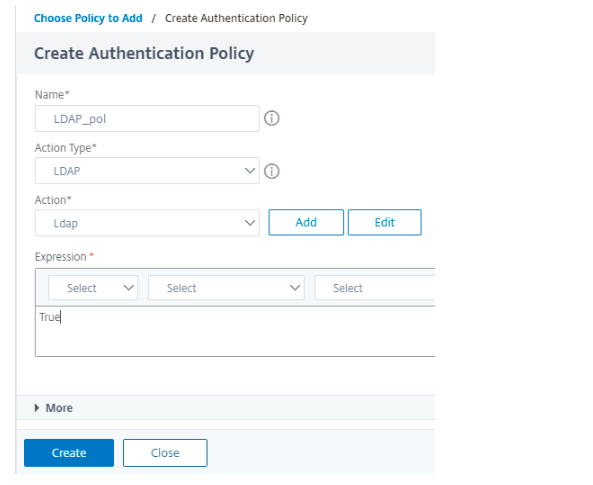 Add LDAP policy