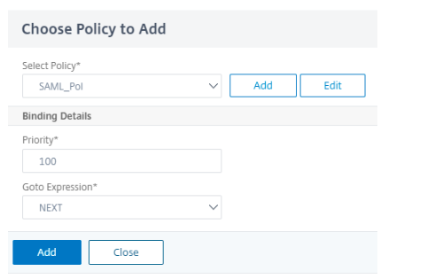 Add SAML policy