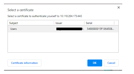 User certificate