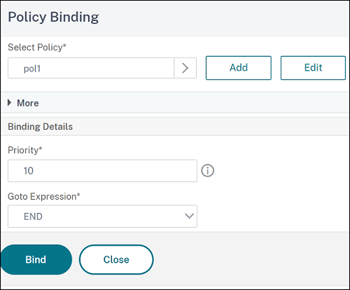 Bind LB policy