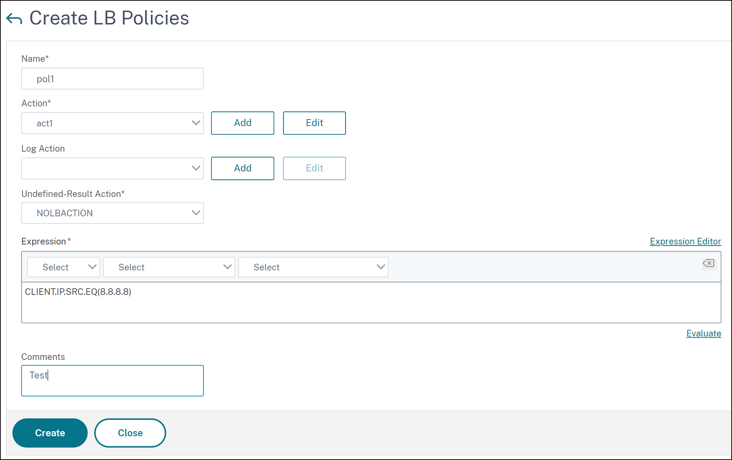 Add LB policy