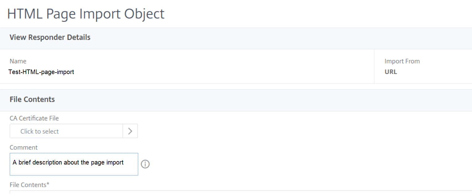 HTML page import