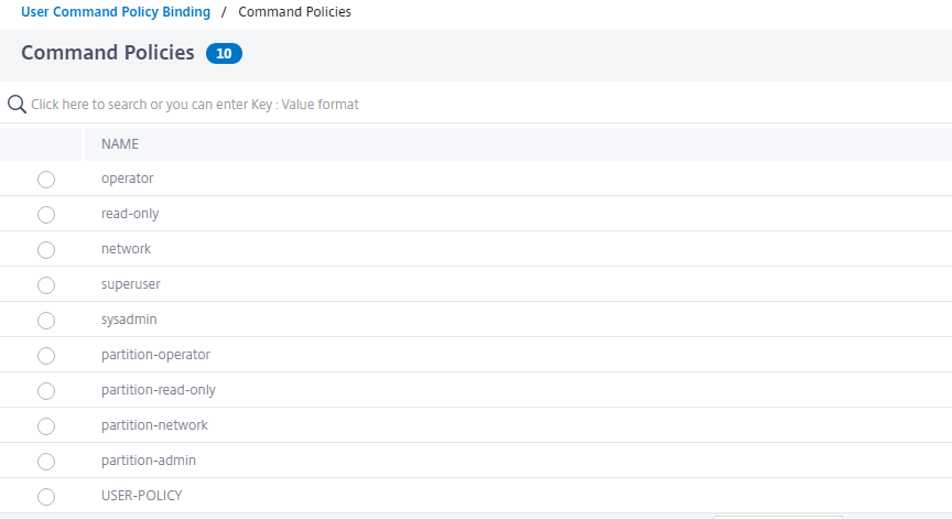 Bind command policies to a system user group account on NetScaler GUI
