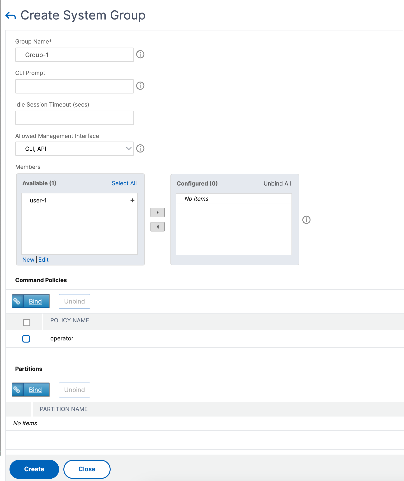 Create system user group on NetScaler GUI for user authentication