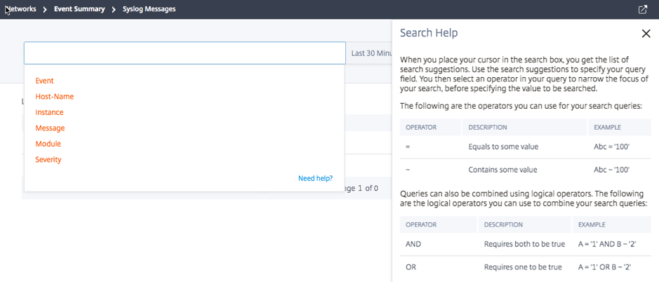 ADM 上的 syslog 消息