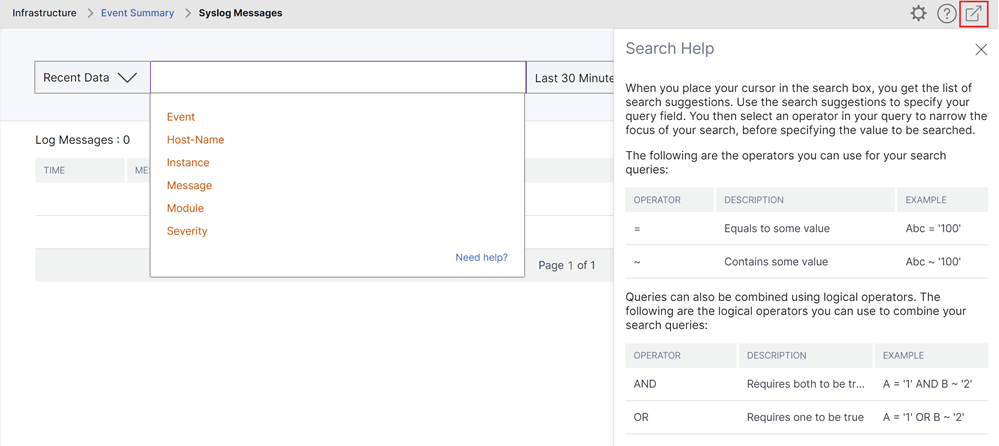 Syslog messages on NetScaler Console