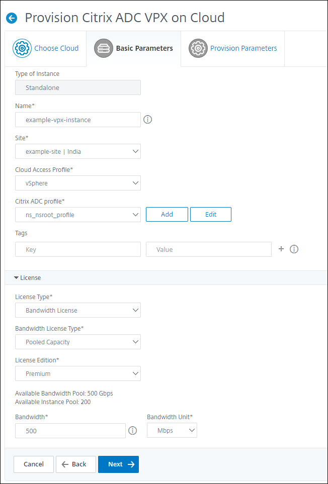 Basic parameters
