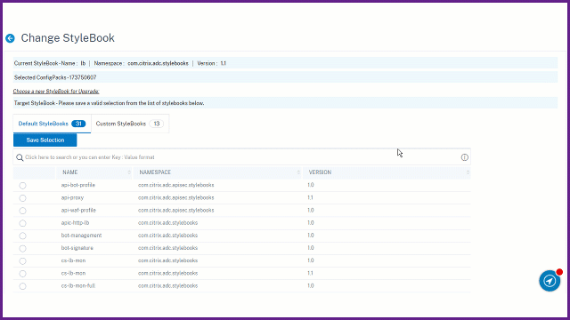 Change the StyleBook of a configuration pack