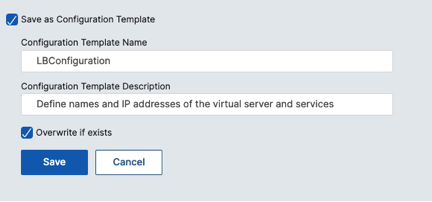 Save the commands as a configuration template