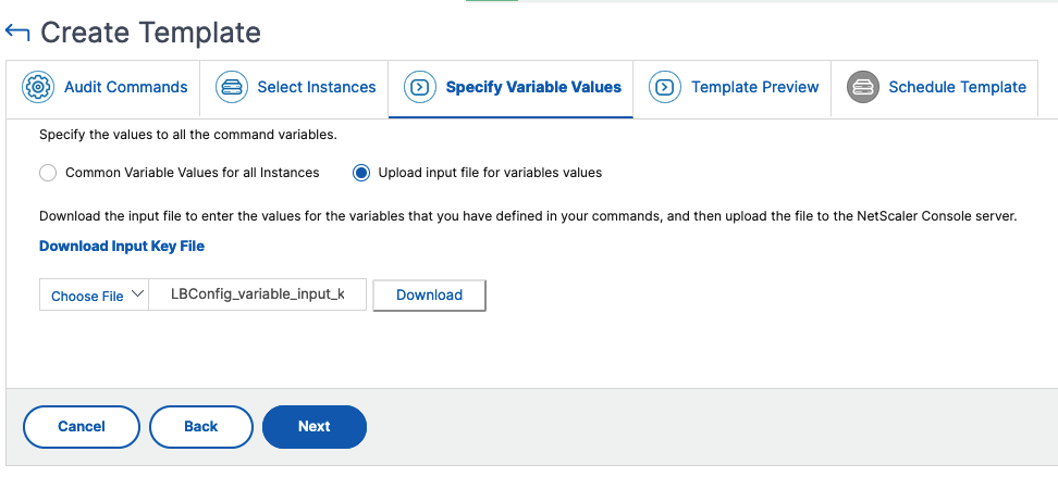 Upload input file