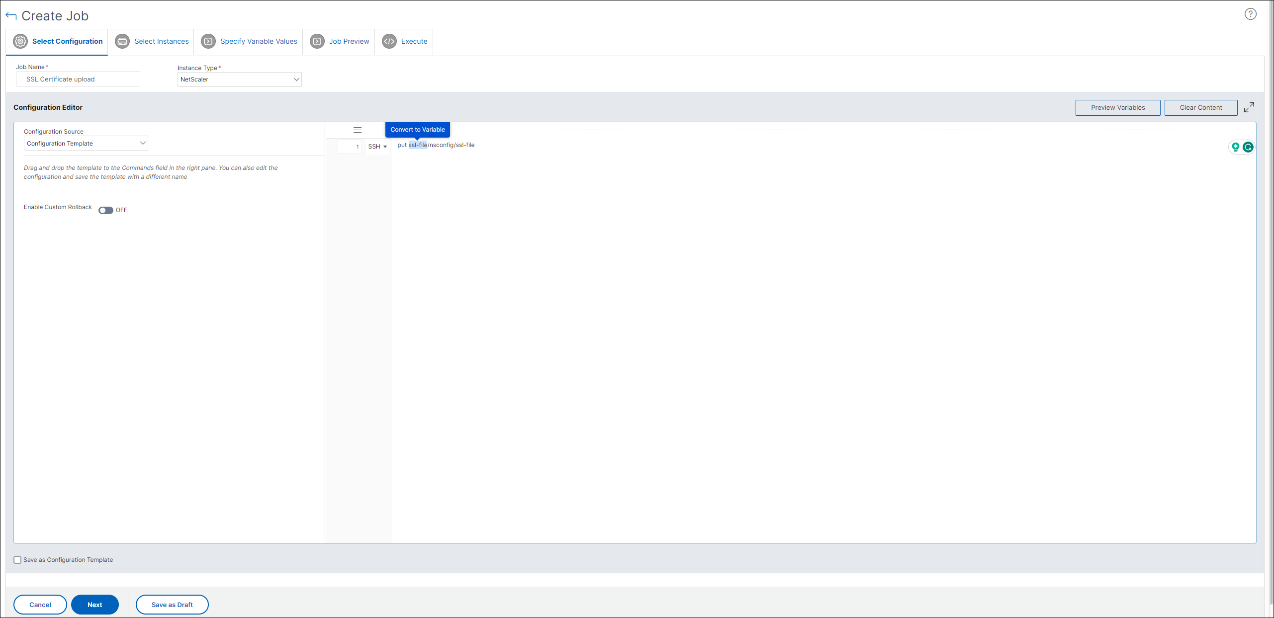 In Variable konvertieren