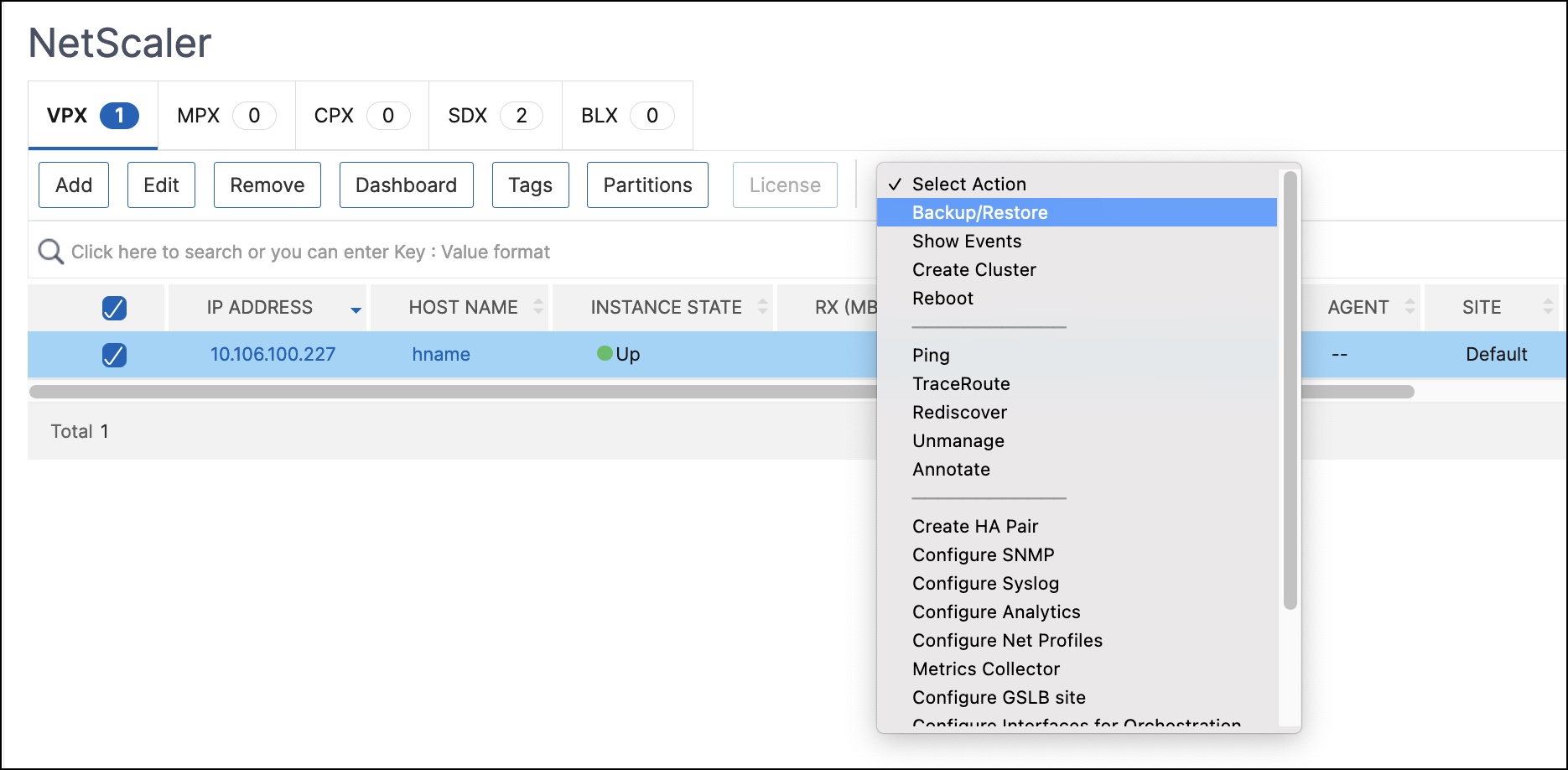 View backup files