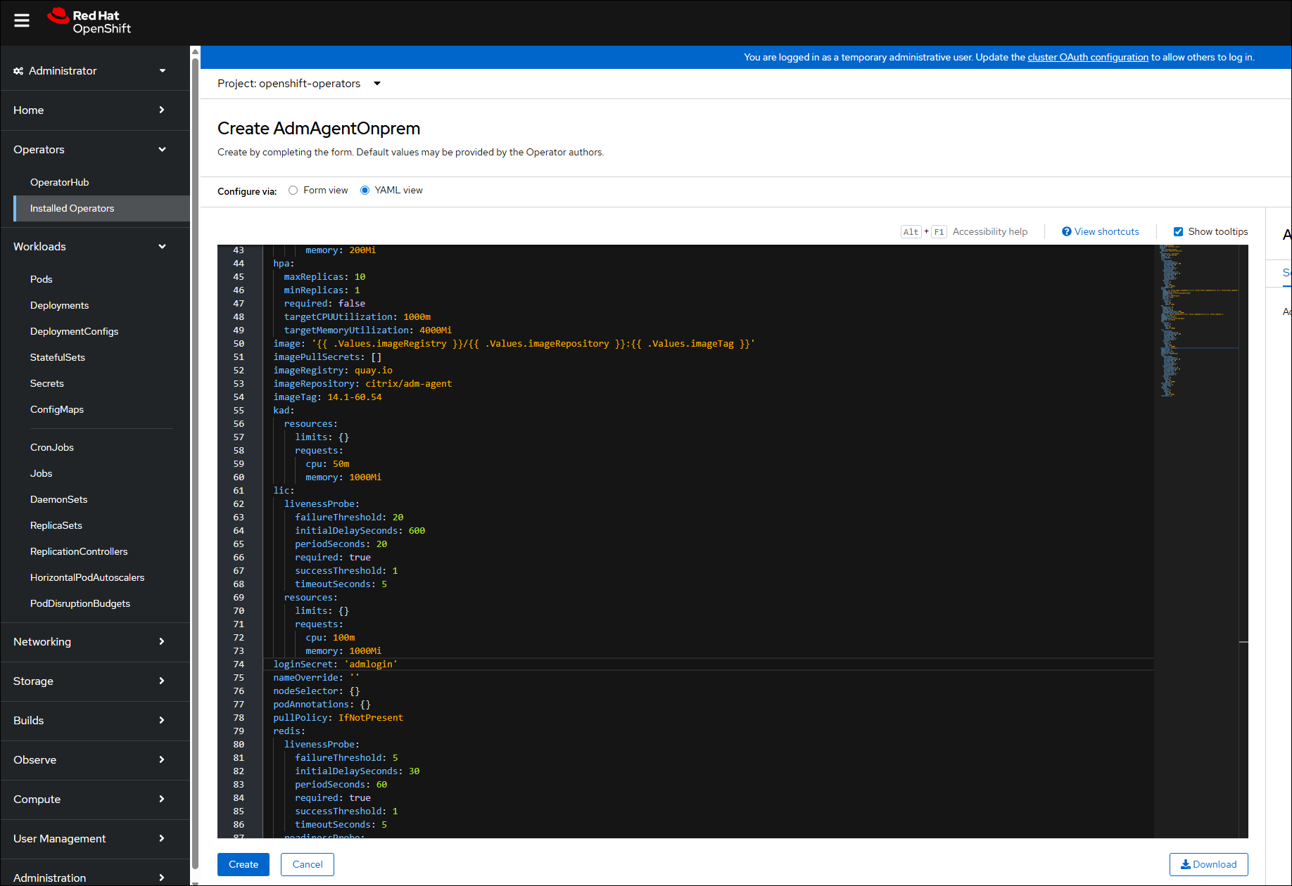 NetScaler Operator - Creates ADM agent on-prem
