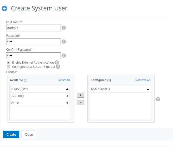 Create system user