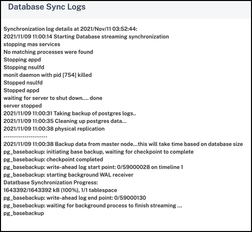 Log message synchronize