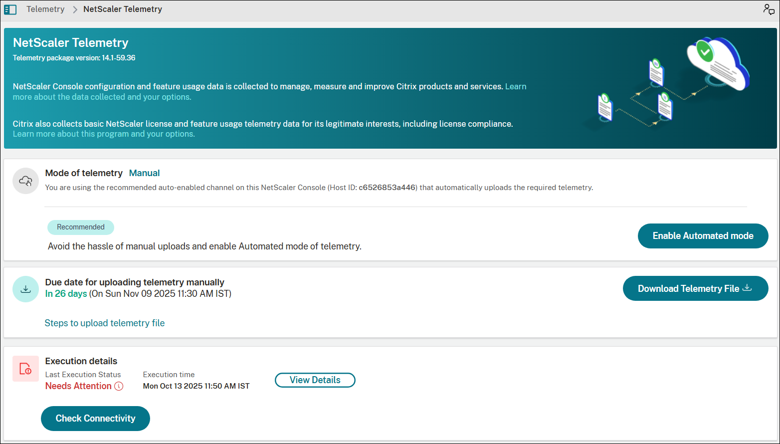 NetScaler Telemetry Diagnostics
