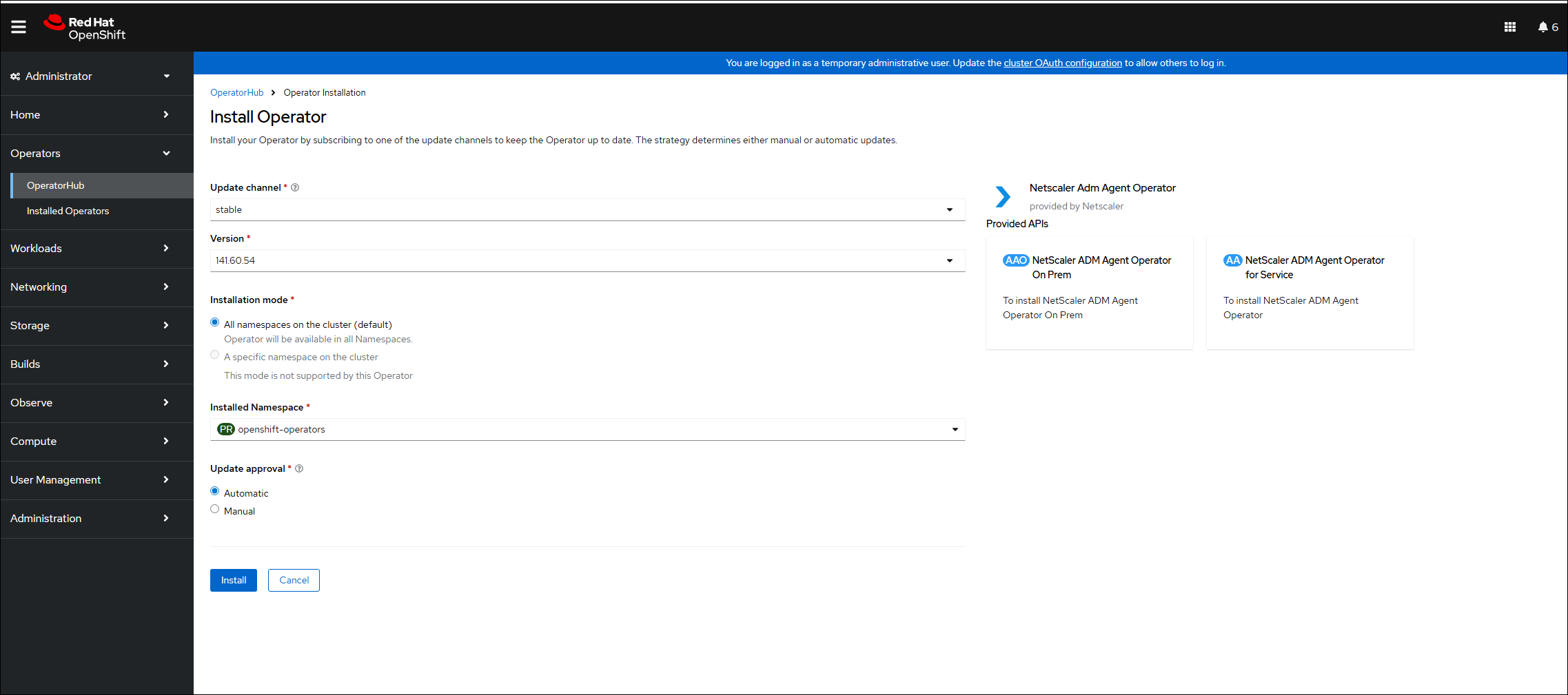 NetScaler agent operator