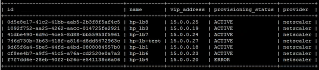 Status change of a load balancer