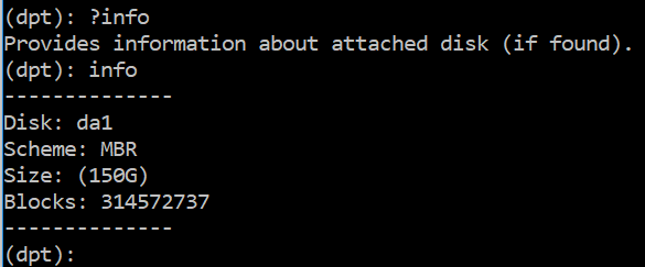 Info command