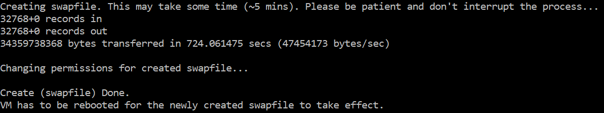 Create swap file command