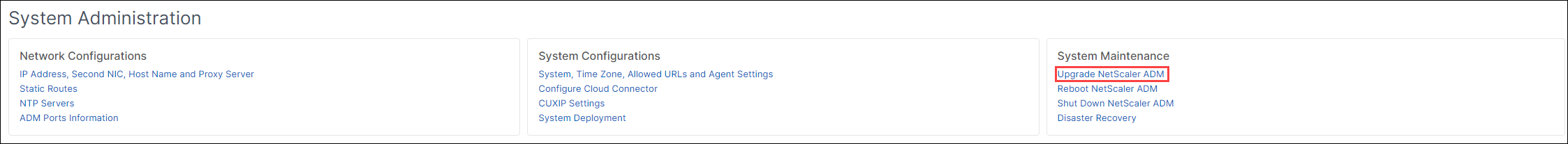 Upgrade NetScaler Console