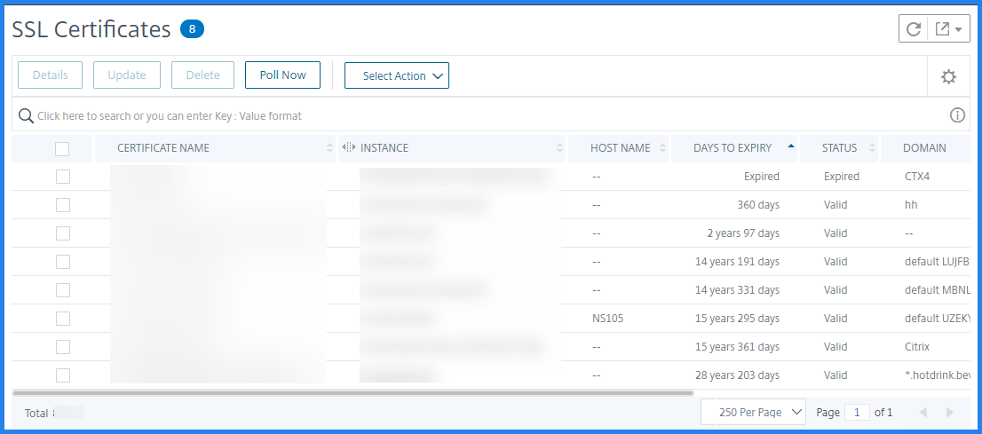 SSL certificates on NetScaler instances