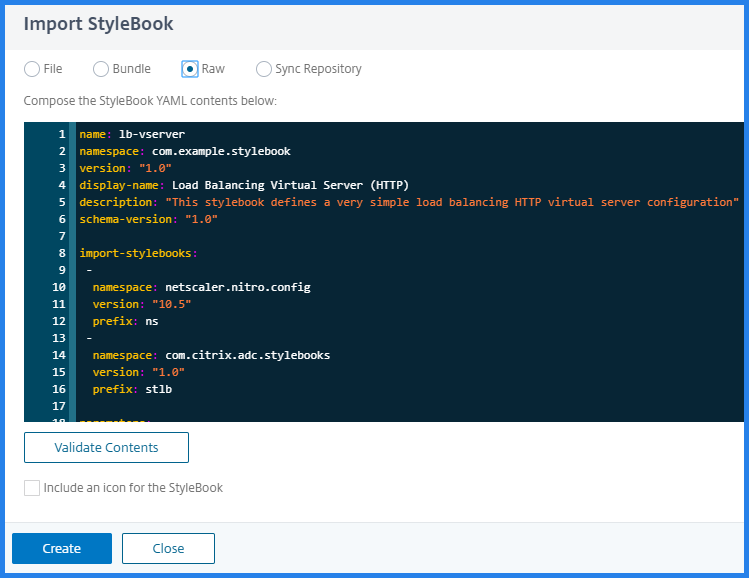 Author a StyleBook using ADM YAML editor