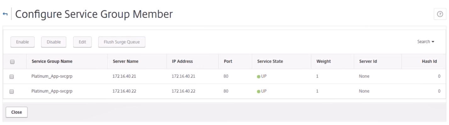 Configure Service Group Member