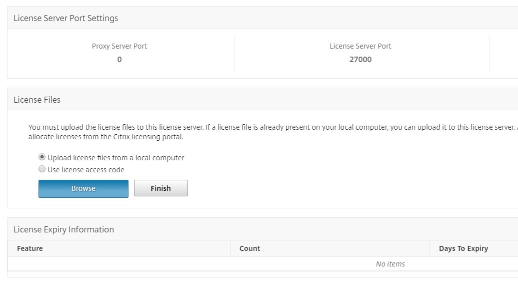 License server settings