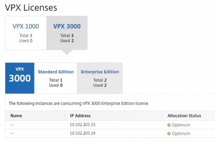 VPX licenses