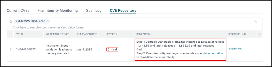 Étapes de correction pour CVE-2025-5777