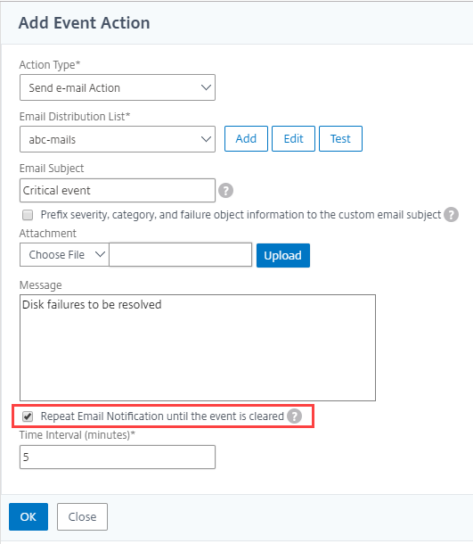 Repeat email notification