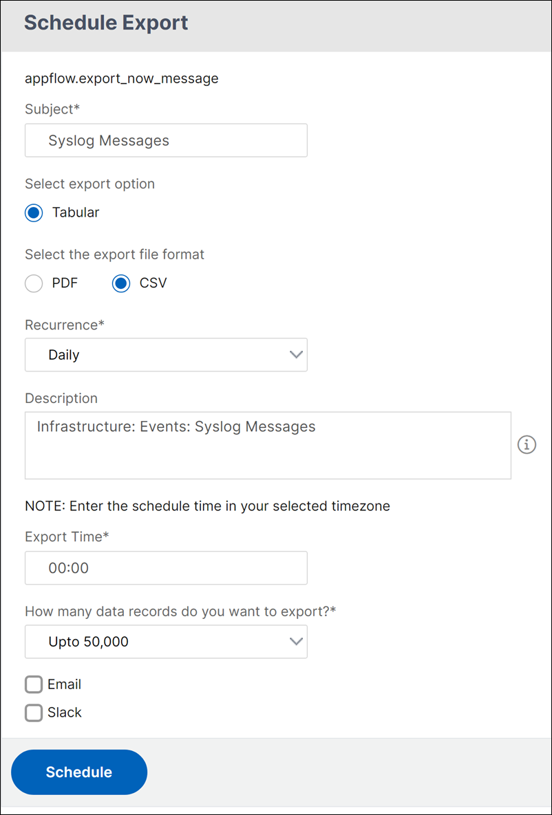 计划 syslog 导出