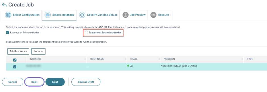 Select instance